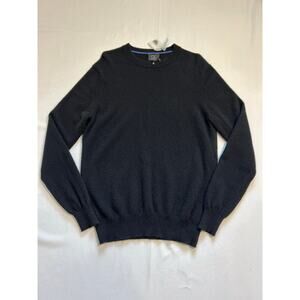 Qi 100% Cashmere Crew Neck Sweater Black Large
